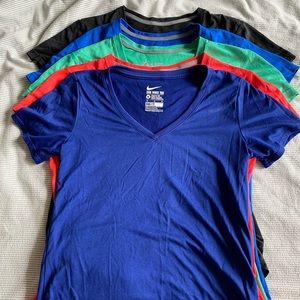 5 dri fit v neck nike shirts